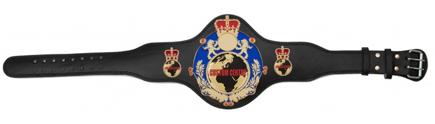 QUEENSBURY PLT LEATHER CUSTOM CHAMPIONSHIP BELT - PLTQUEEN/BLUE/G/CUSTOM - AVAILABLE IN 4 COLOURS QUEENSBURY PLT LEATHER CUSTOM CHAMPIONSHIP BELT - PLTQUEEN/BLUE/G/CUSTOM - AVAILABLE IN 4 COLOURS